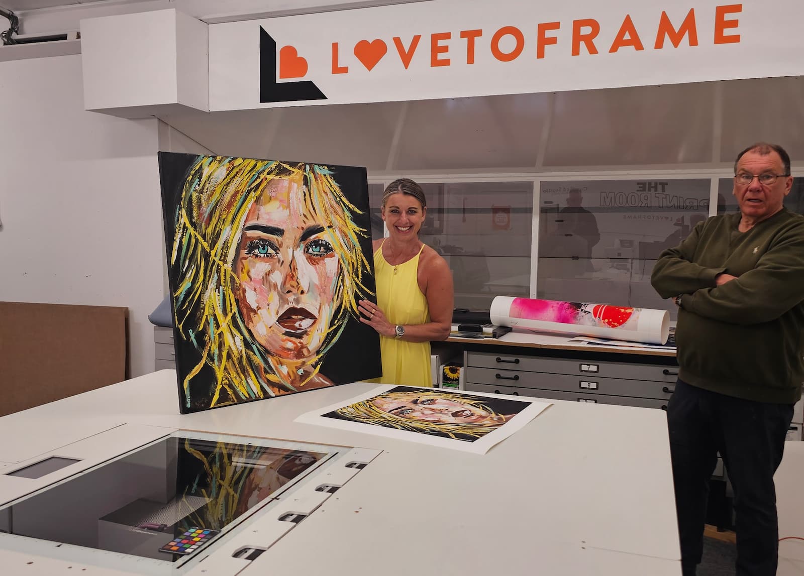 3D artwork reproduction scanning of an original oil painting at Love To Frame Gold Studio, Timperley, South Manchester